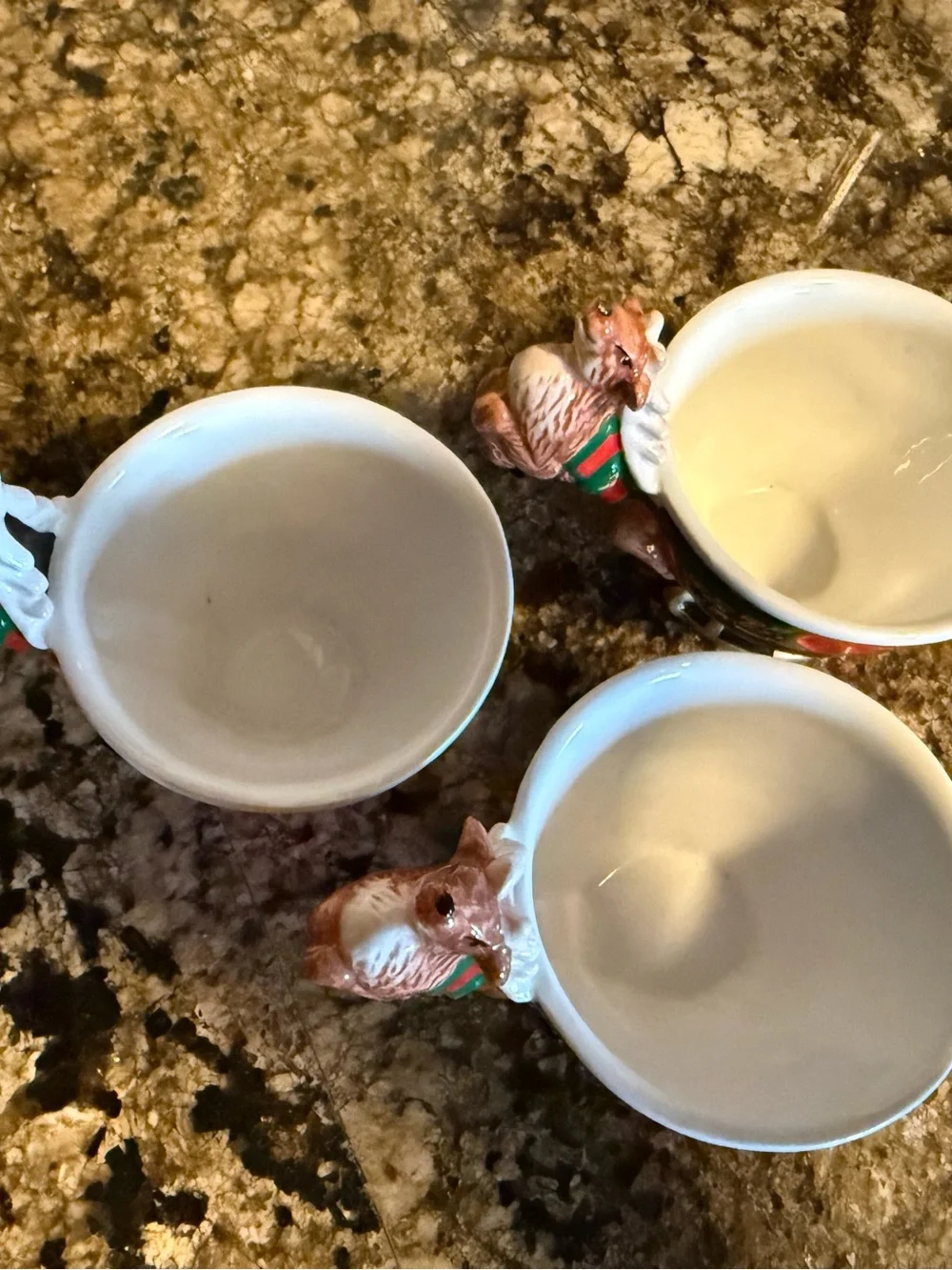 Dept 56 Christmas Tea Santa Reindeer Replacement Tea Cups 3 Jolly St. Nick